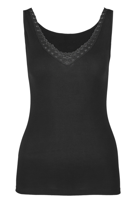 NVC Koszulka szerokie ramiączka Daily-Koronka kolor Czarny 773002170