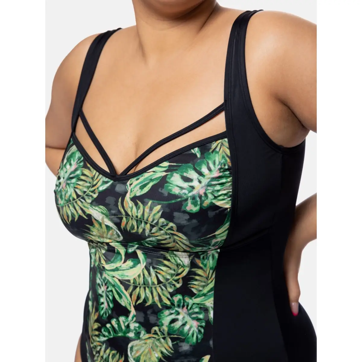DORINA Strój kąpielowy jednoczęściowy modelujące Kano kolor Czarny - Zielony D001753MI010