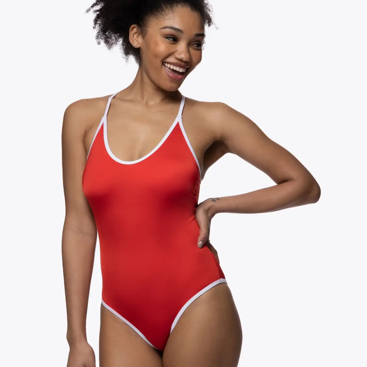 DORINA Strój kąpielowy jednoczęściowy usztywniany bez fiszbin Bandol kolor Czerwony D001739MI010