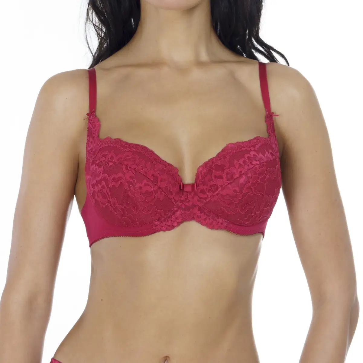 LAUMA Biustonosz push-up Everyday kolor Czerwone Wino 72F31