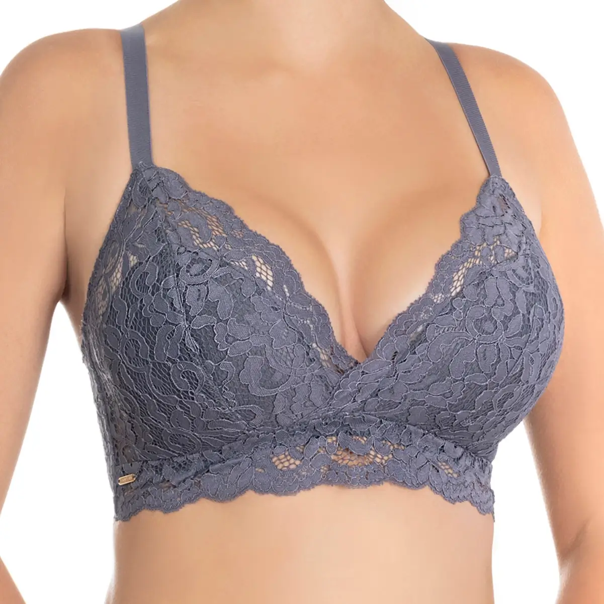 NIKOL DJUMON Biustonosz bralette Cotton Ella kolor Grafitowy 16607 NIKOL DJUMON Biustonosz bralette Cotton Ella kolor Grafitowy 16607